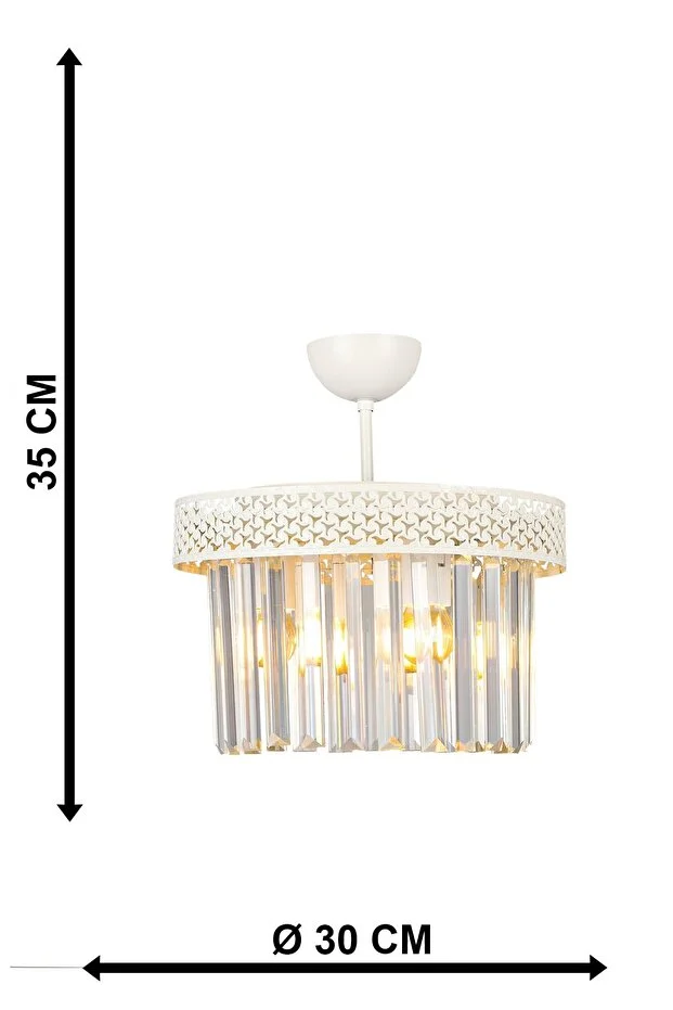 Sitrus 3.lü Eskitme Lux Kristal Taşlı Avize